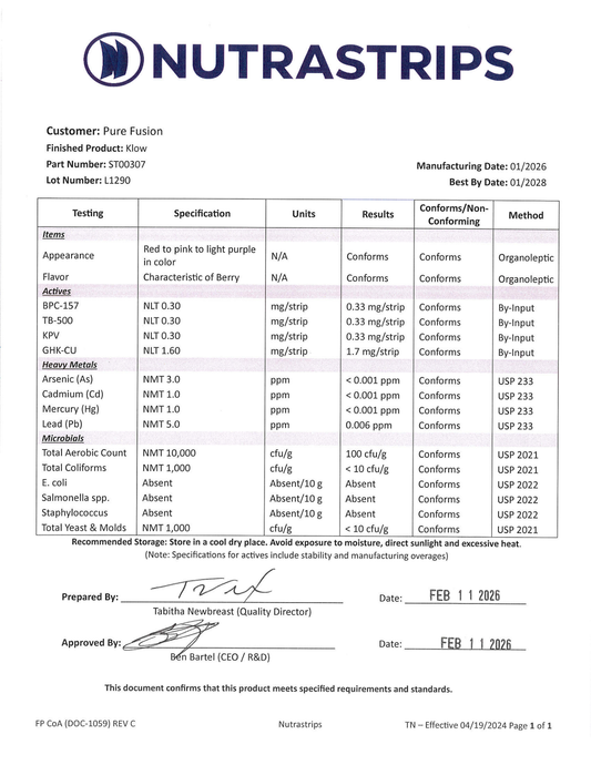 KLOW Dissolvable Strips – Berry (30 Count)