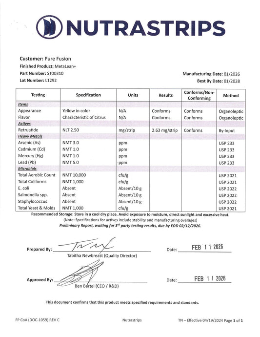 MetaLean+ G3 Dissolvable Strips – Mint (4 Count)